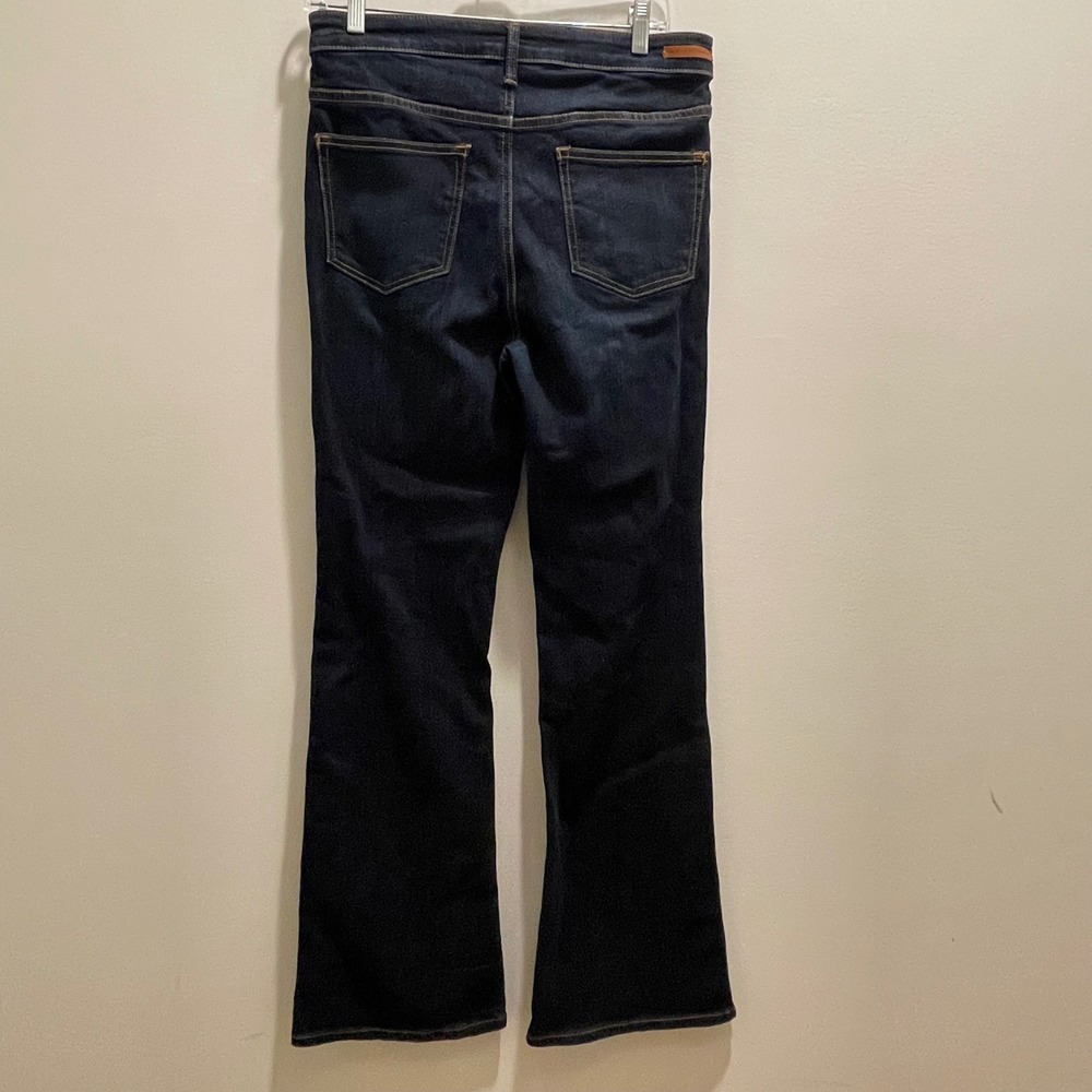 Pilcro Anthropologie High Rise Bootcut Jeans Dark Wash Button Split Hem Size 29 - Picture 2 of 7